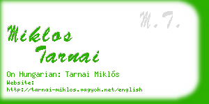 miklos tarnai business card