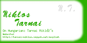 miklos tarnai business card